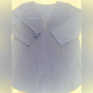 Great JCrew small navy swim cover up. 3/4 sleeves deep Vneck 100% cotton voile